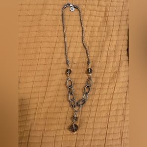 Silpada Sterling and brown citrate necklace